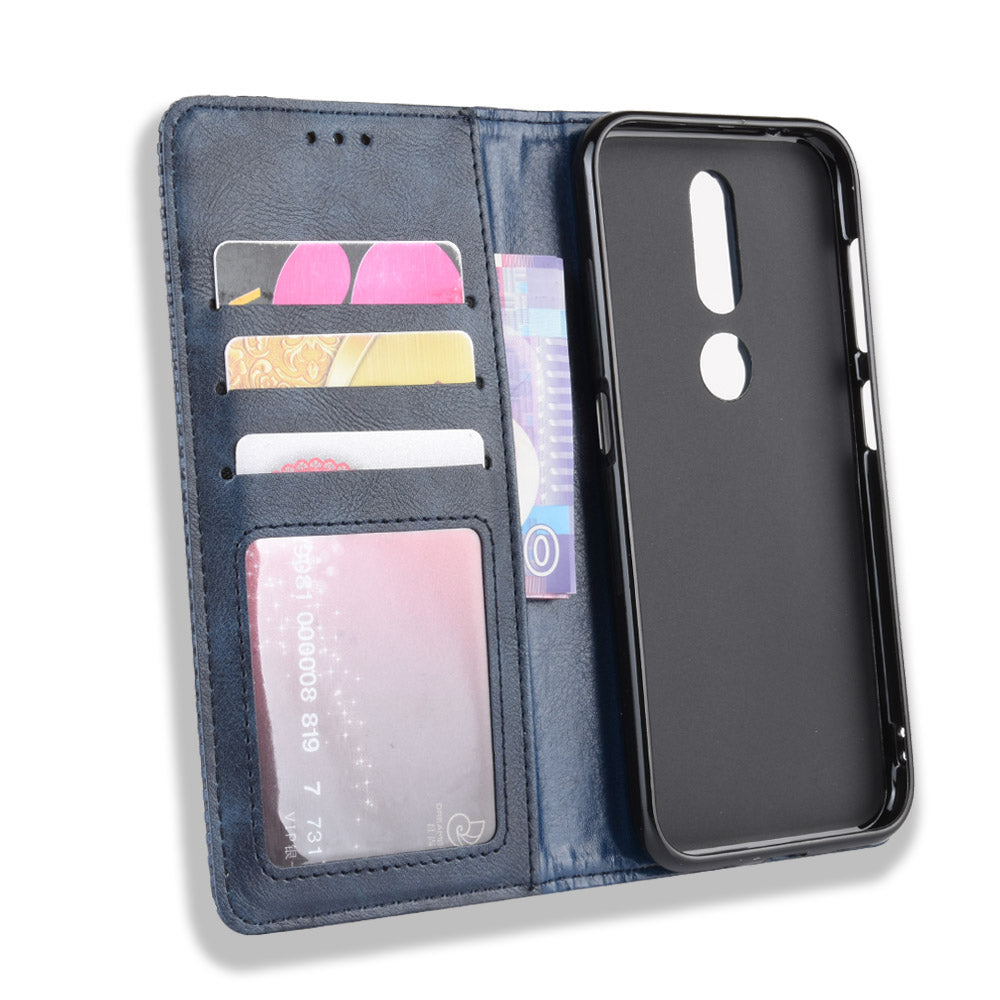 Auto-absorbed Vintage Leather Wallet Phone Shell Case for Nokia 4.2 (2019)