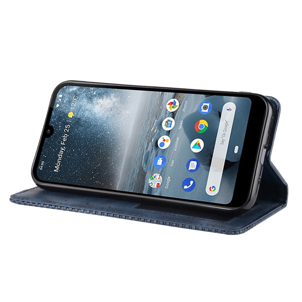 Auto-absorbed Vintage Leather Wallet Phone Shell Case for Nokia 4.2 (2019)