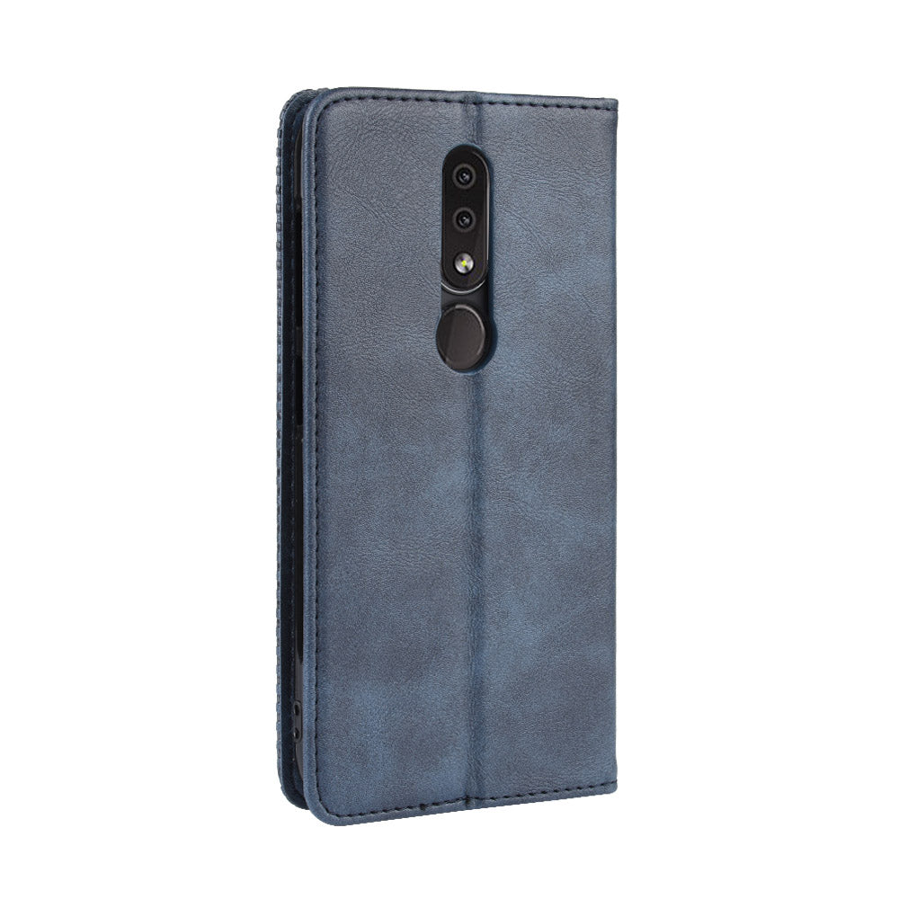 Auto-absorbed Vintage Leather Wallet Phone Shell Case for Nokia 4.2 (2019)