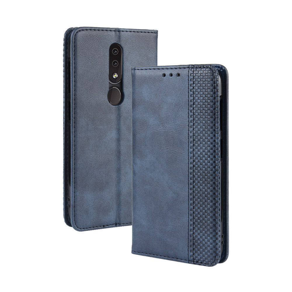 Auto-absorbed Vintage Leather Wallet Phone Shell Case for Nokia 4.2 (2019)
