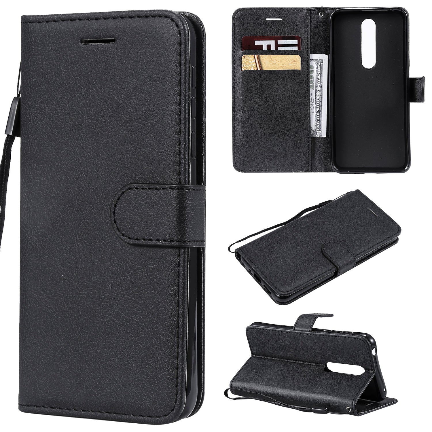 KT Leather Series-2 Wallet Leather Protective Case for Nokia 7.1