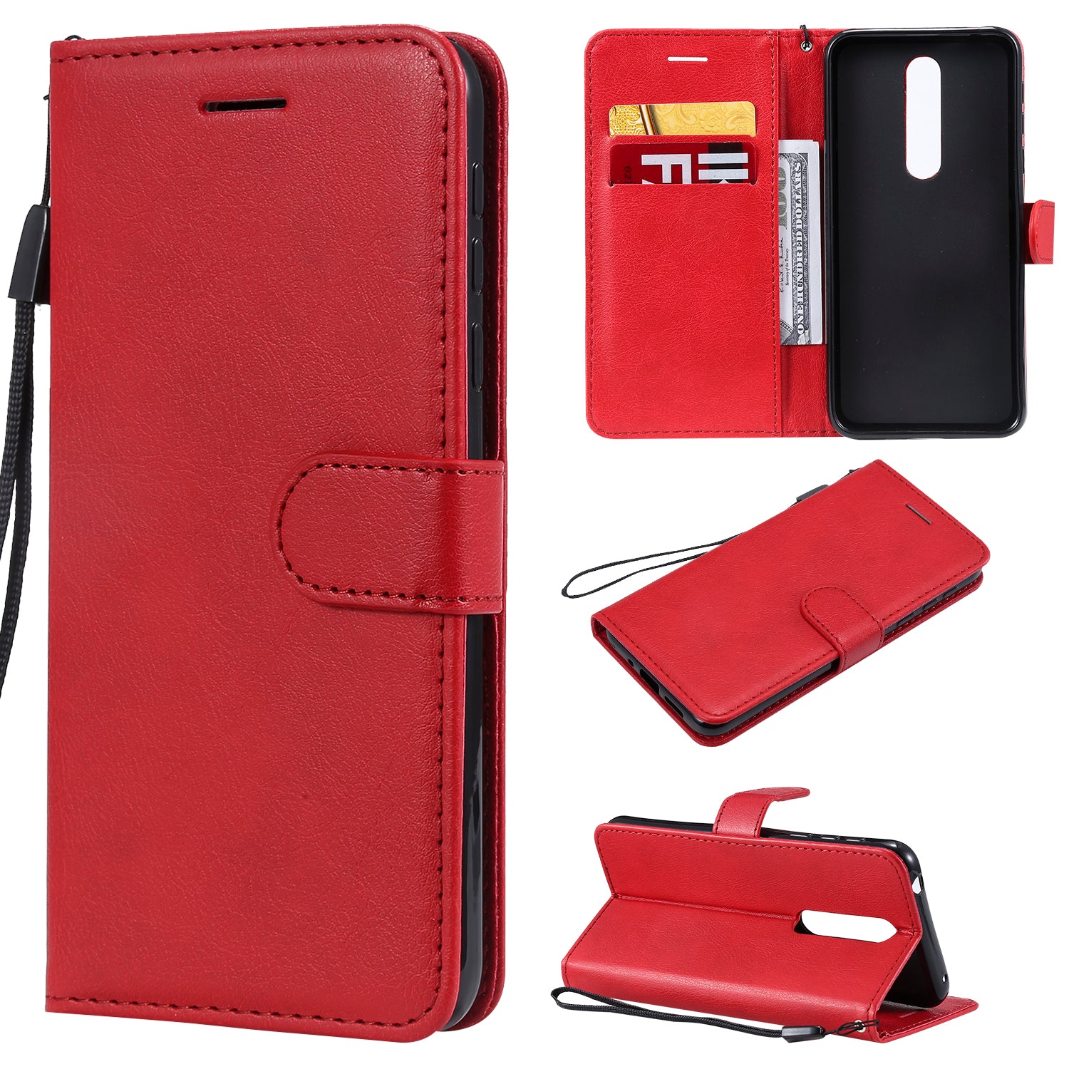 KT Leather Series-2 Wallet Leather Protective Case for Nokia 7.1
