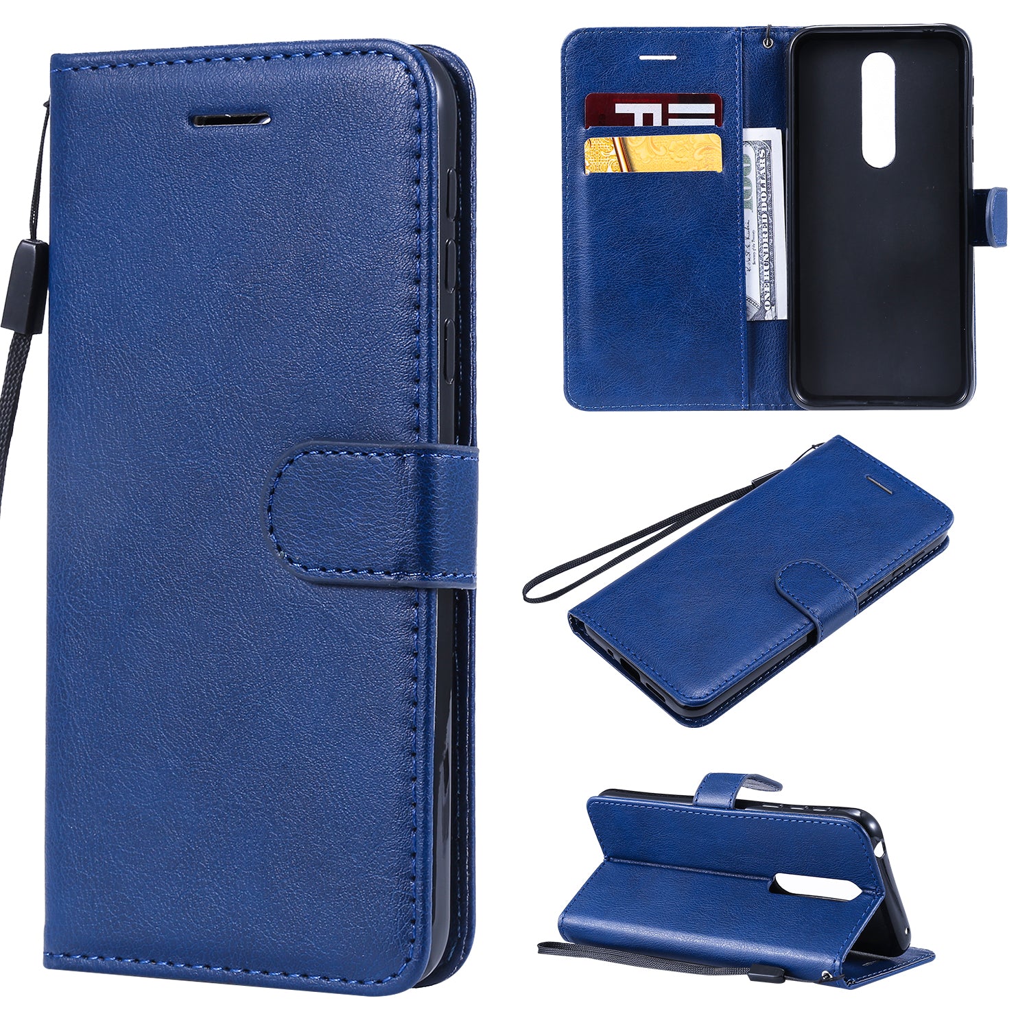 KT Leather Series-2 Wallet Leather Protective Case for Nokia 7.1