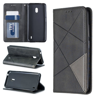 Geometric Pattern Leather Card Holder Case for Nokia 2.2