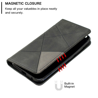 Geometric Pattern Leather Card Holder Case for Nokia 2.2