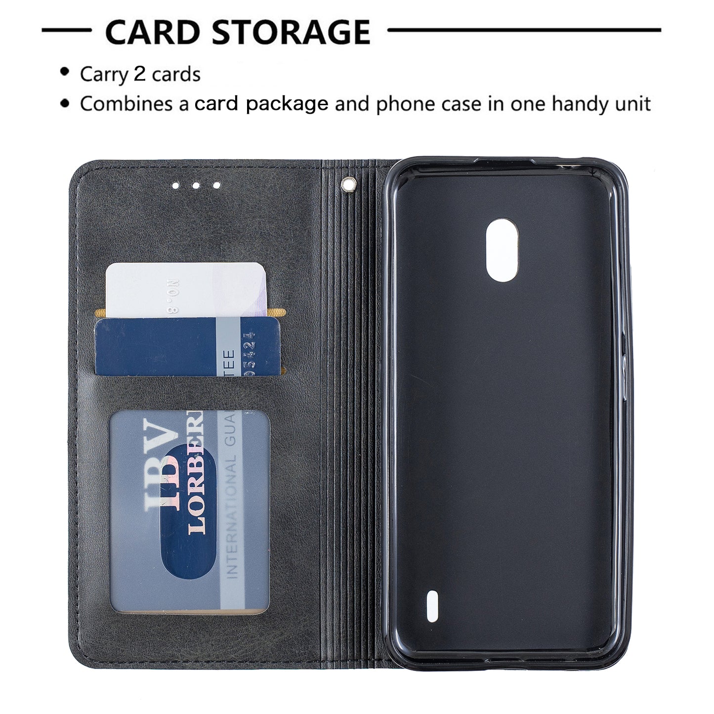 Geometric Pattern Leather Card Holder Case for Nokia 2.2