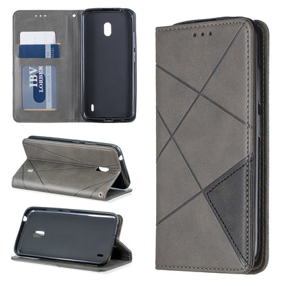Geometric Pattern Leather Card Holder Case for Nokia 2.2