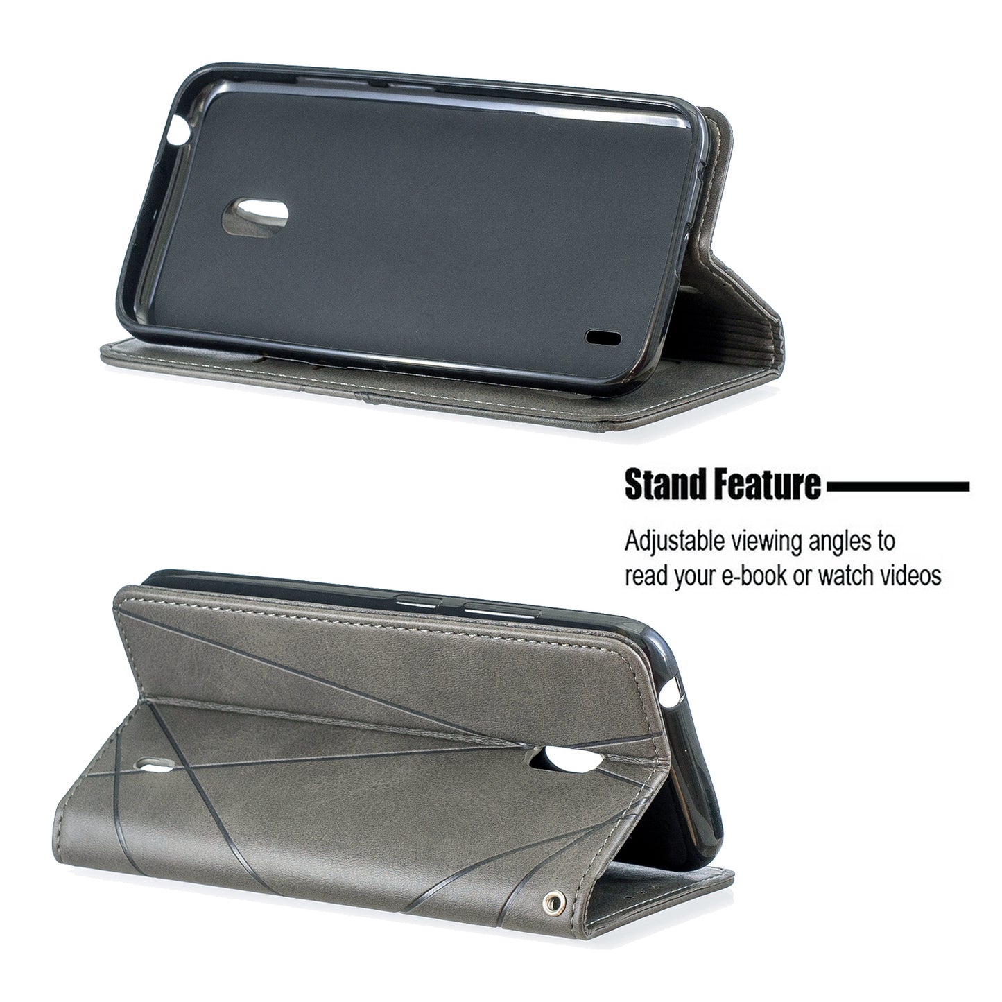 Geometric Pattern Leather Card Holder Case for Nokia 2.2