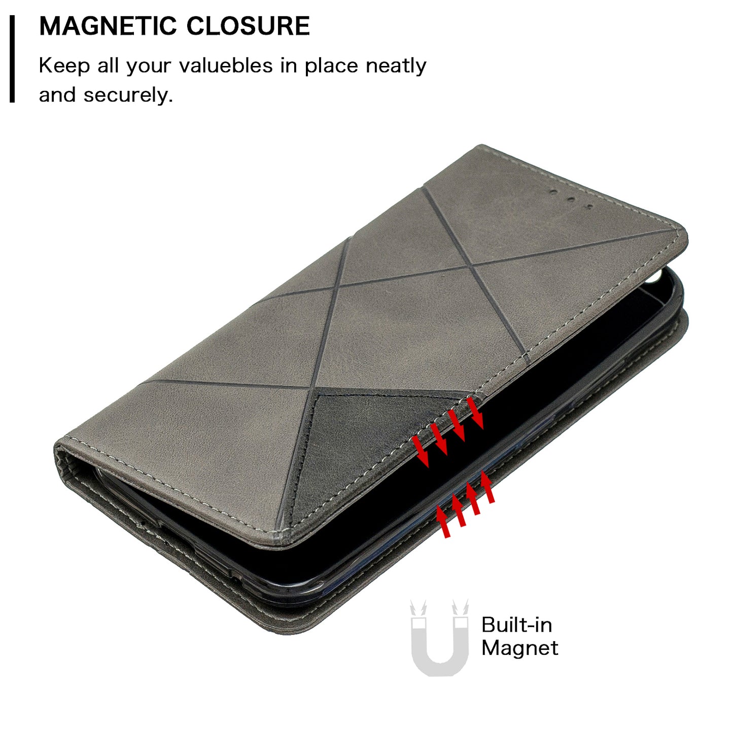 Geometric Pattern Leather Card Holder Case for Nokia 2.2