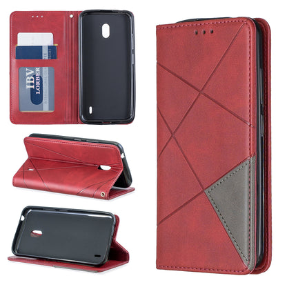 Geometric Pattern Leather Card Holder Case for Nokia 2.2