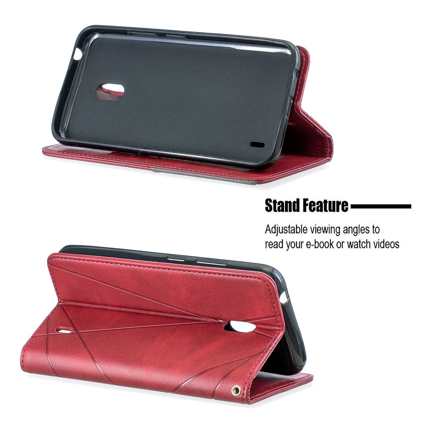 Geometric Pattern Leather Card Holder Case for Nokia 2.2