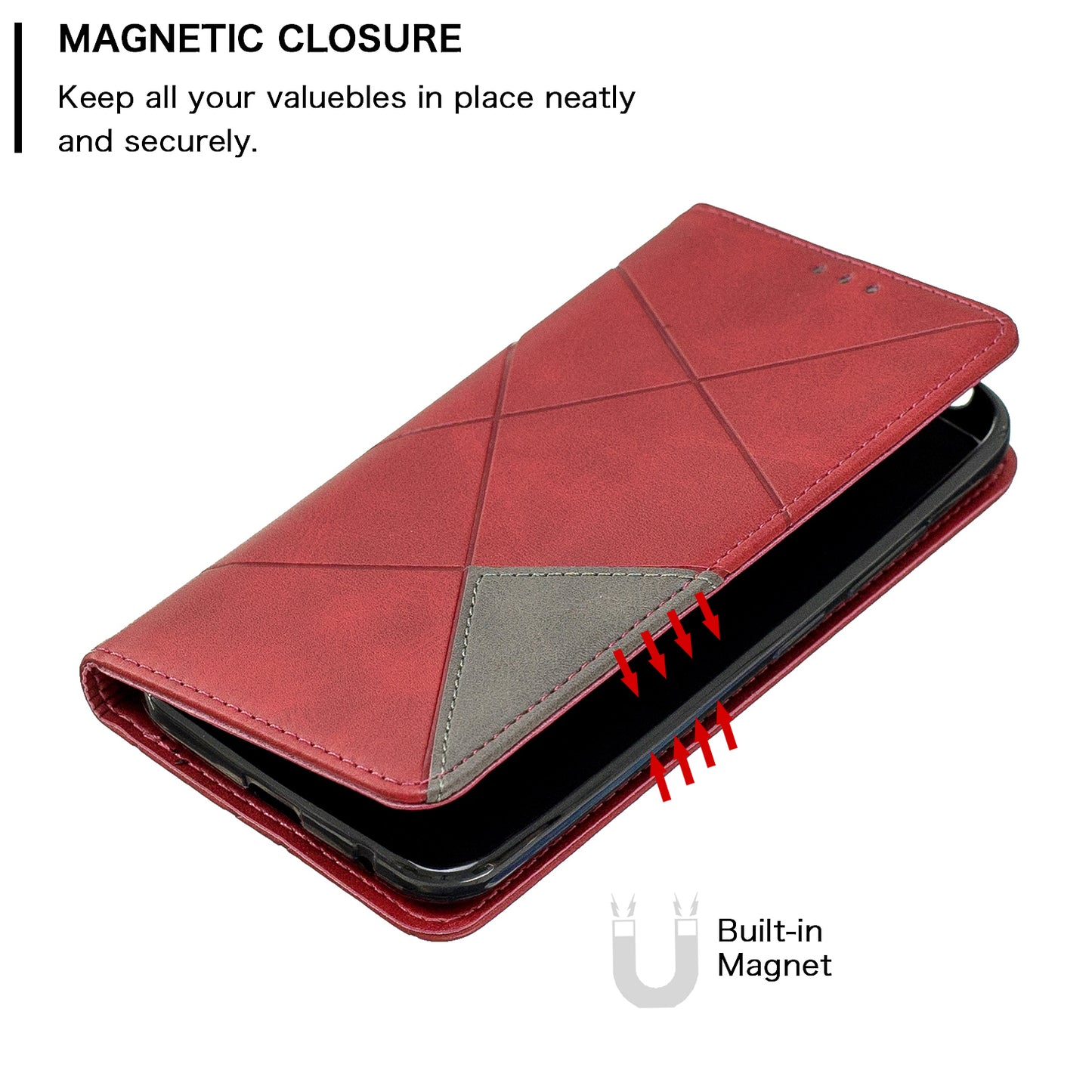 Geometric Pattern Leather Card Holder Case for Nokia 2.2