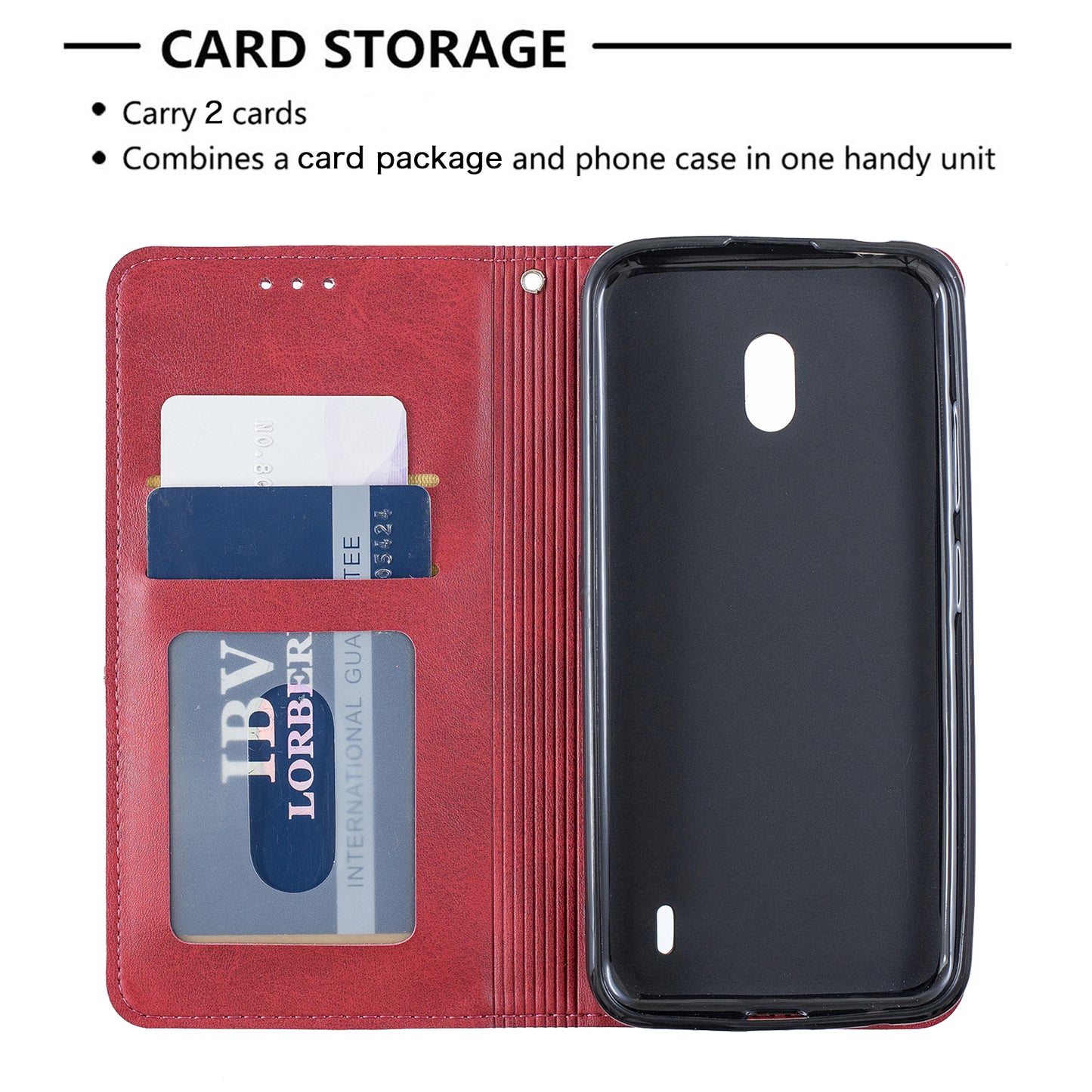 Geometric Pattern Leather Card Holder Case for Nokia 2.2