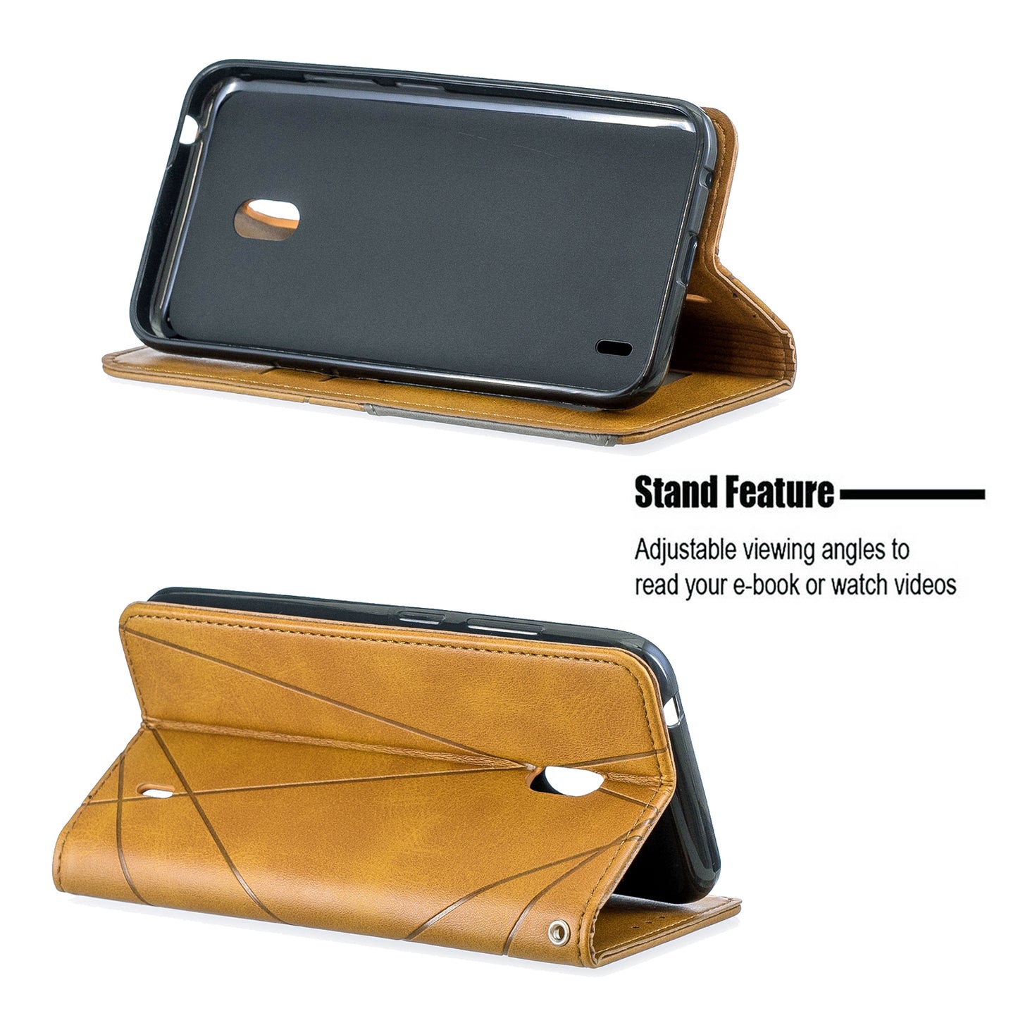 Geometric Pattern Leather Card Holder Case for Nokia 2.2