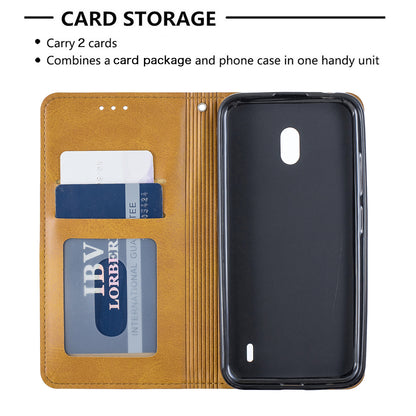 Geometric Pattern Leather Card Holder Case for Nokia 2.2