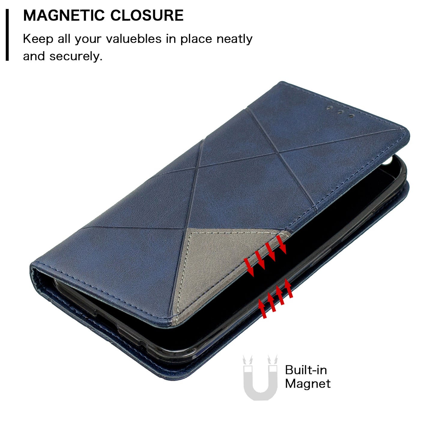 Geometric Pattern Leather Card Holder Case for Nokia 2.2