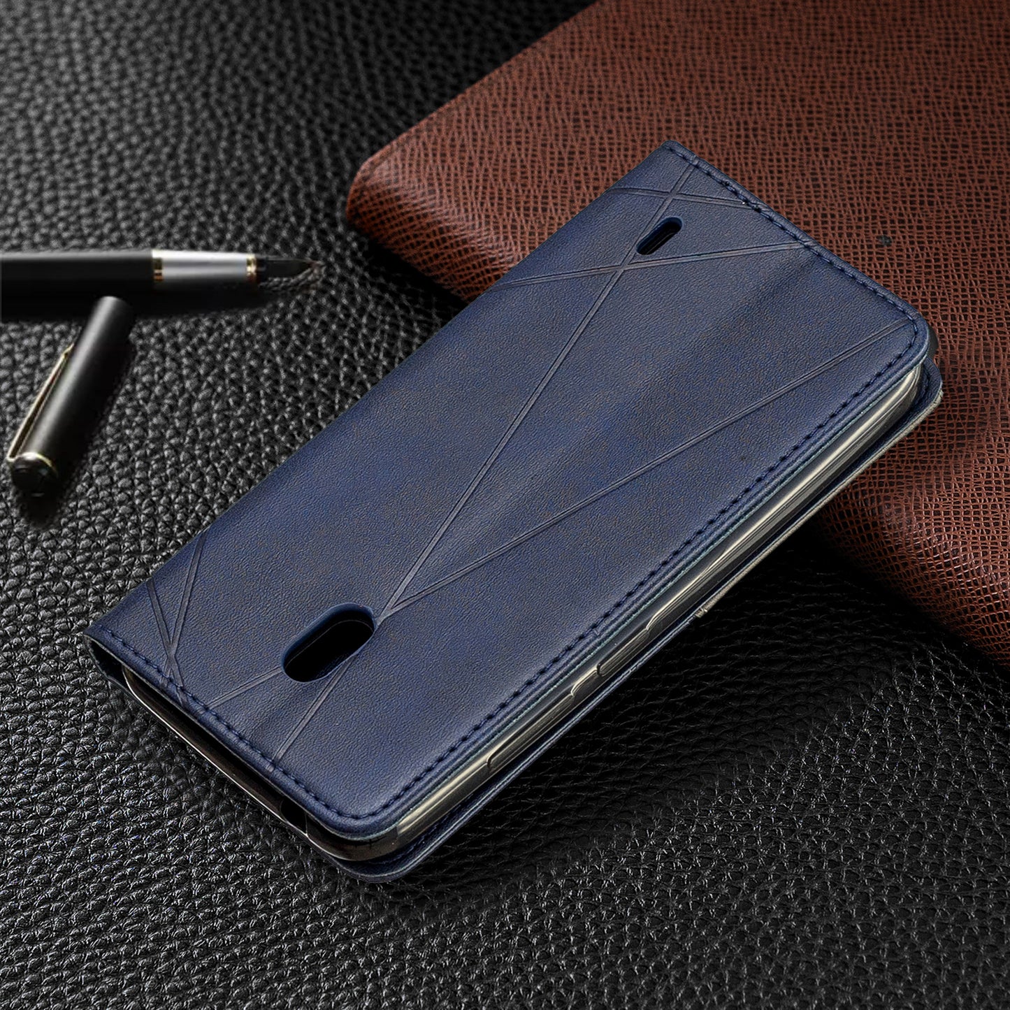 Geometric Pattern Leather Card Holder Case for Nokia 2.2