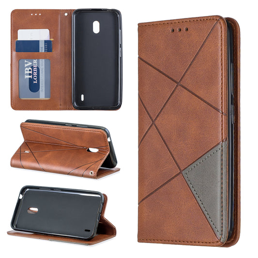 Geometric Pattern Leather Card Holder Case for Nokia 2.2