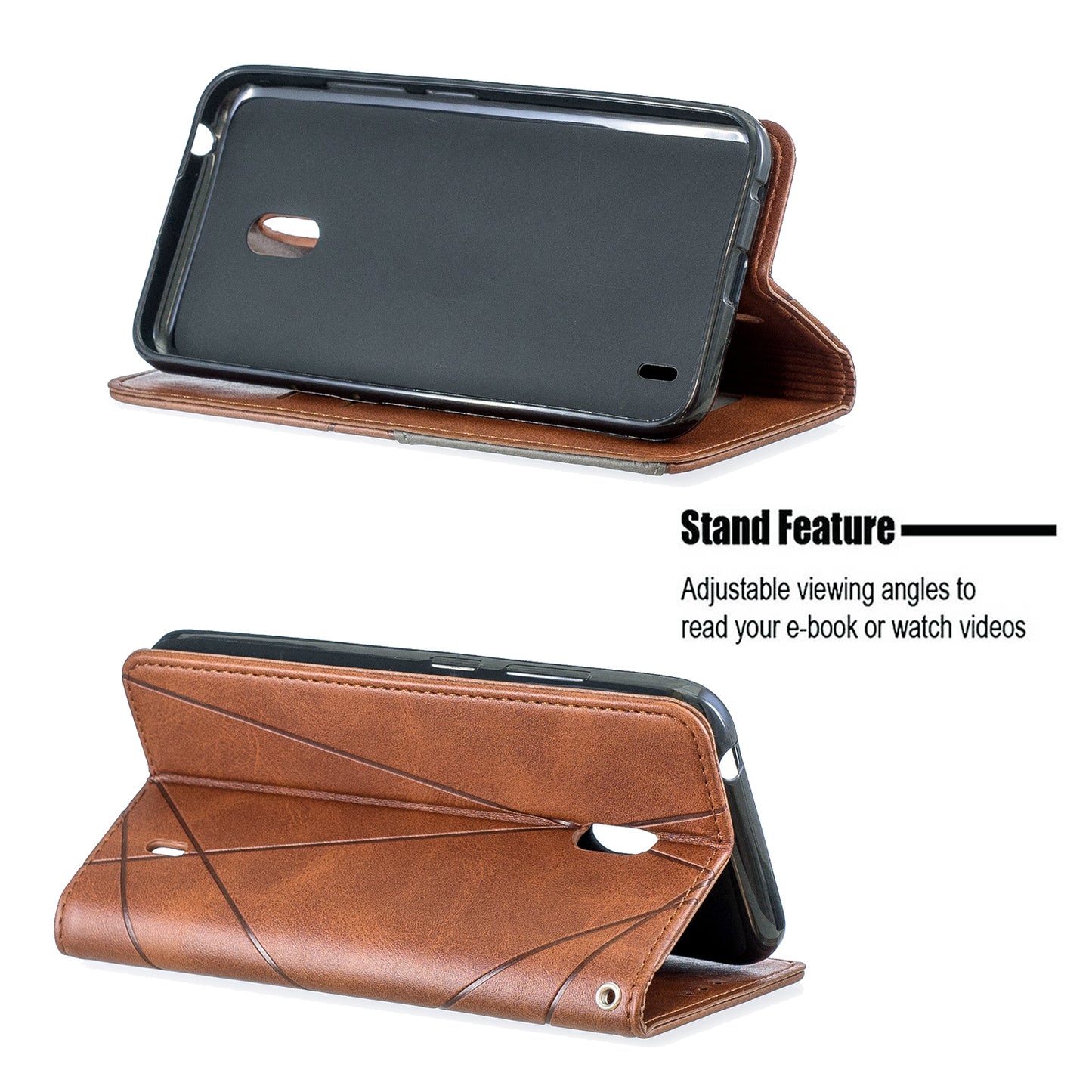 Geometric Pattern Leather Card Holder Case for Nokia 2.2
