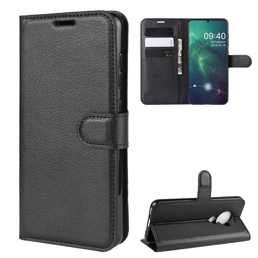 Litchi Skin Leather Wallet Stand Case for Nokia 6.2