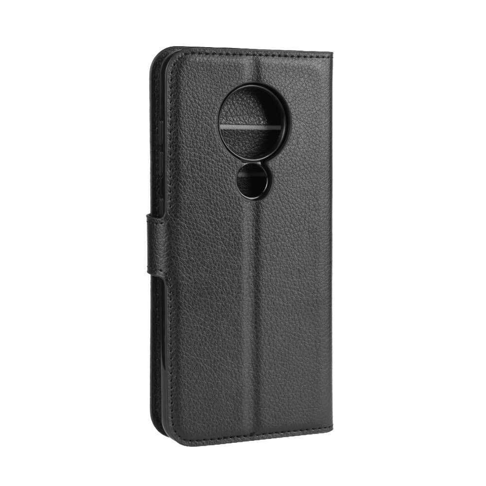 Litchi Skin Leather Wallet Stand Case for Nokia 6.2