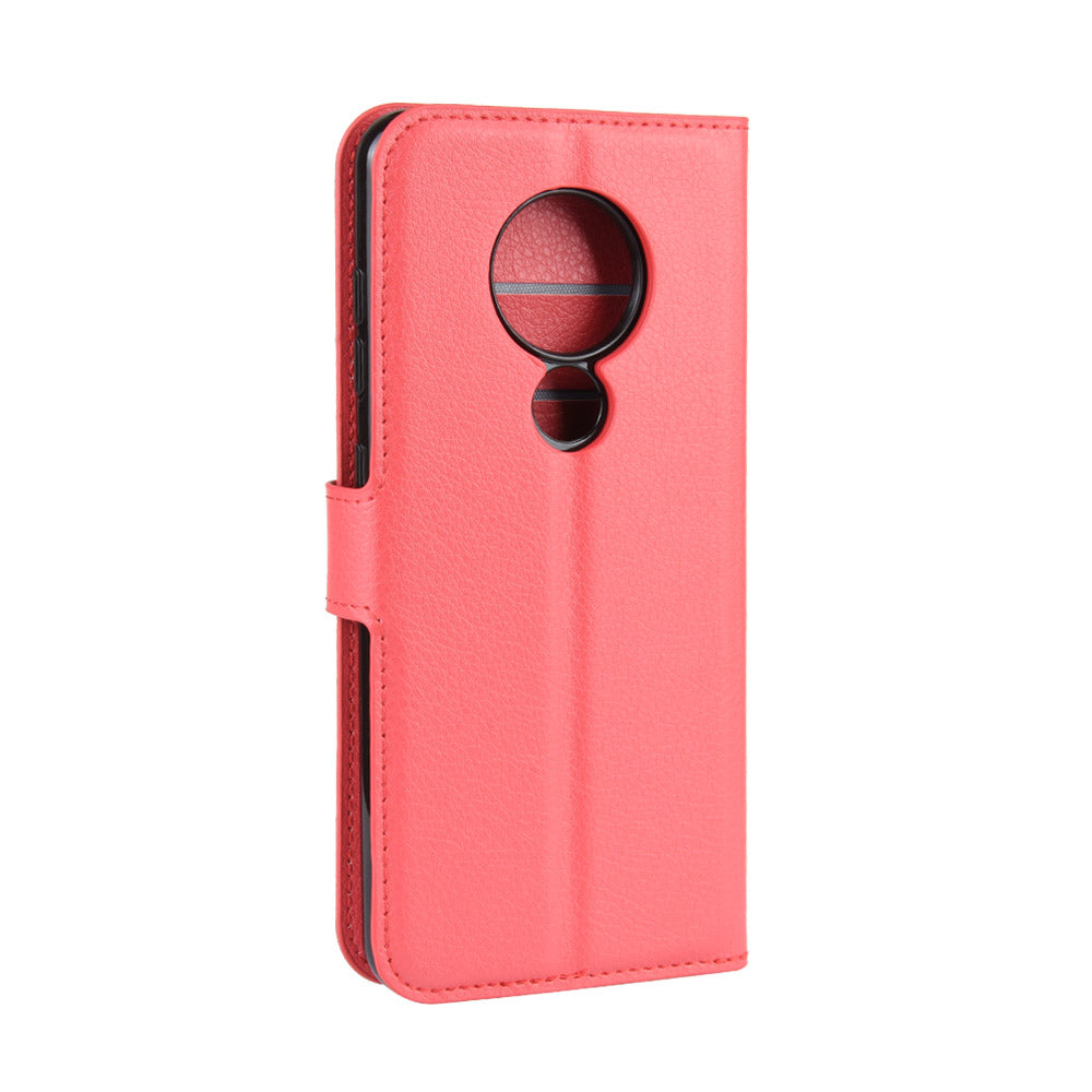 Litchi Skin Leather Wallet Stand Case for Nokia 6.2