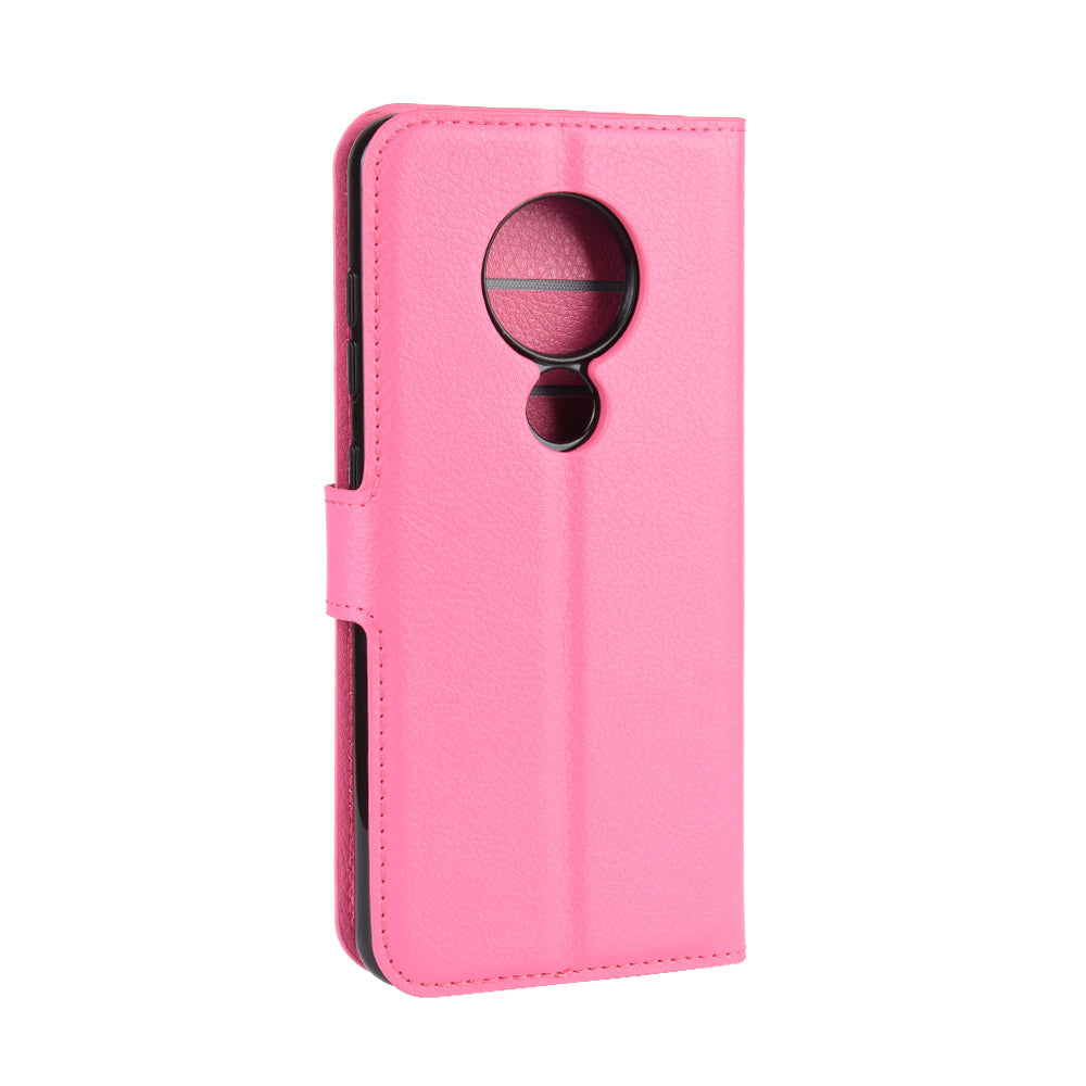 Litchi Skin Leather Wallet Stand Case for Nokia 6.2
