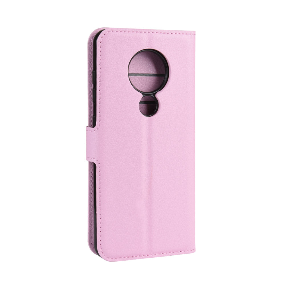 Litchi Skin Leather Wallet Stand Case for Nokia 6.2