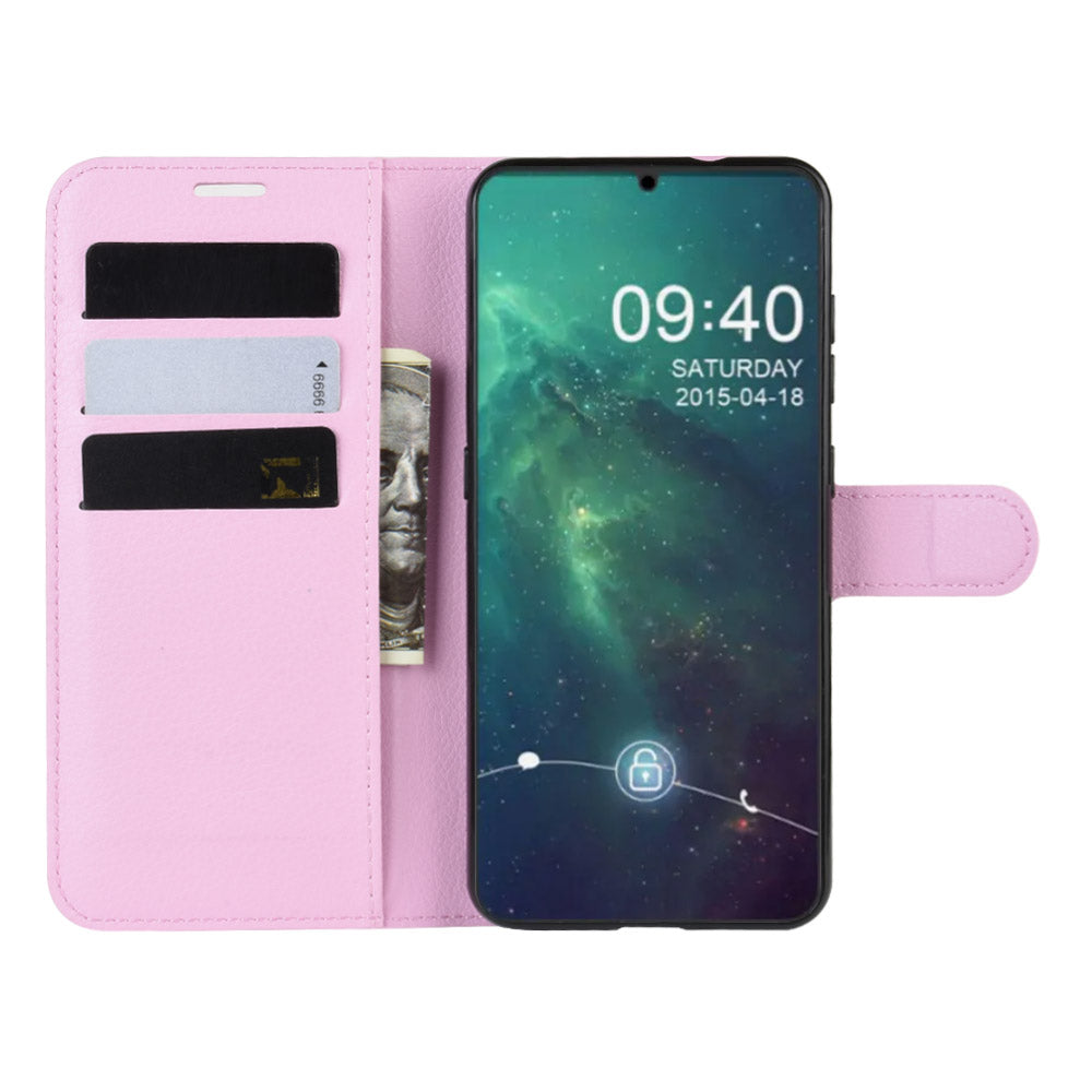 Litchi Skin Leather Wallet Stand Case for Nokia 6.2