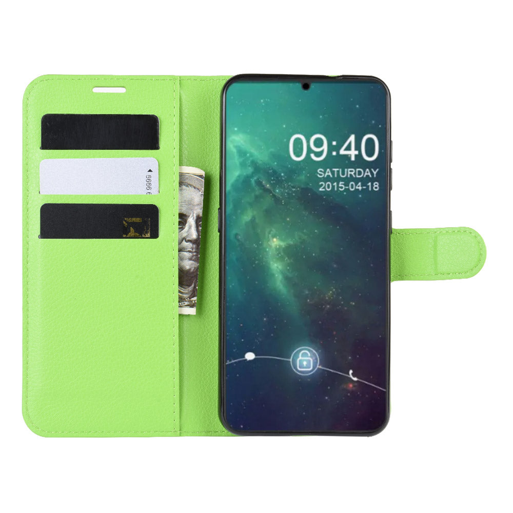 Litchi Skin Leather Wallet Stand Case for Nokia 6.2