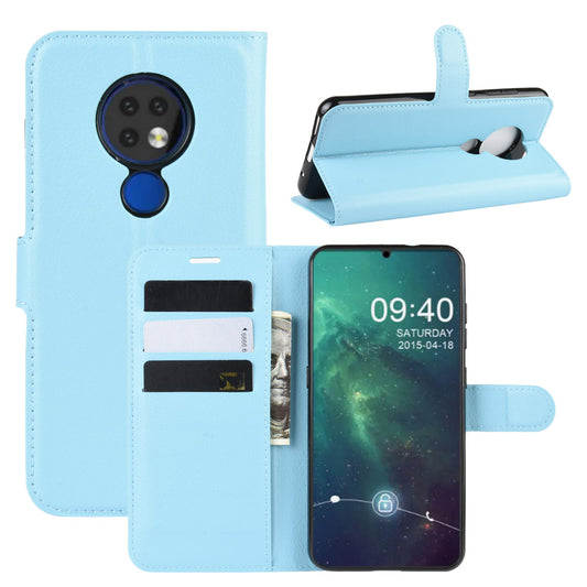 Litchi Skin Leather Wallet Stand Case for Nokia 6.2