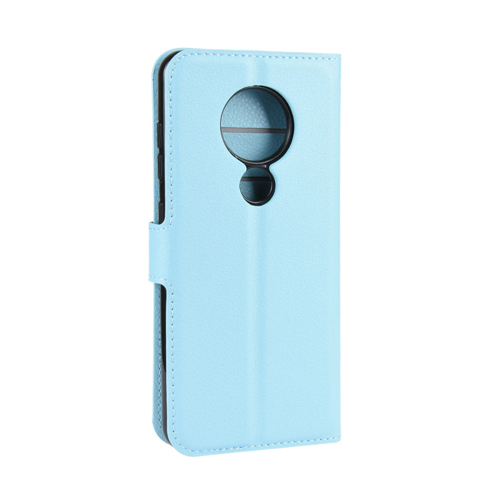Litchi Skin Leather Wallet Stand Case for Nokia 6.2