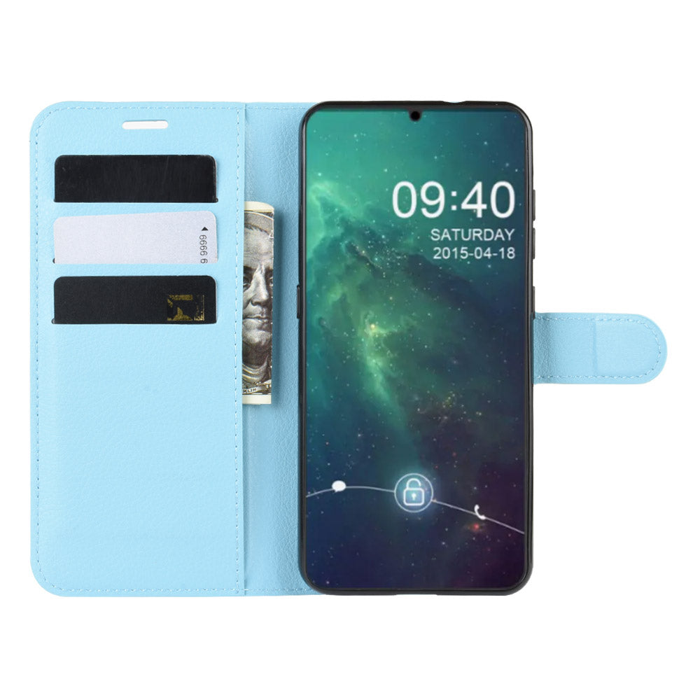 Litchi Skin Leather Wallet Stand Case for Nokia 6.2