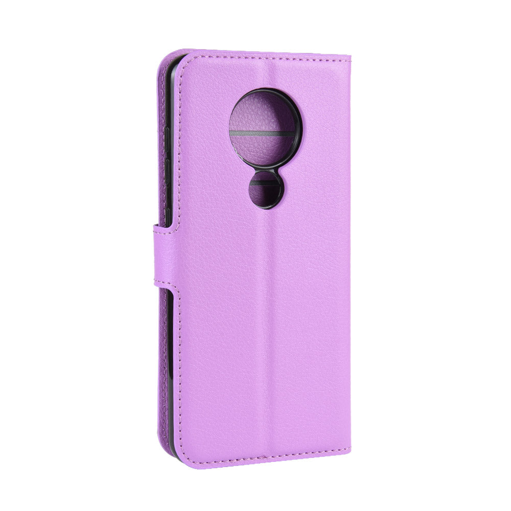 Litchi Skin Leather Wallet Stand Case for Nokia 6.2