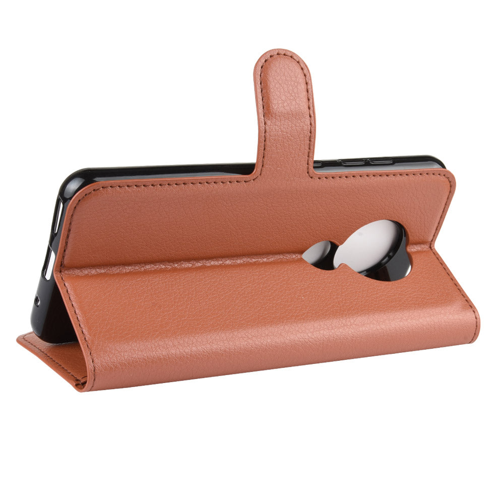 Litchi Skin Leather Wallet Stand Case for Nokia 6.2