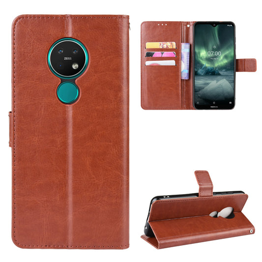 Crazy Horse Texture Wallet Leather Case Cover with Strap for Nokia 6.2 / 7.2