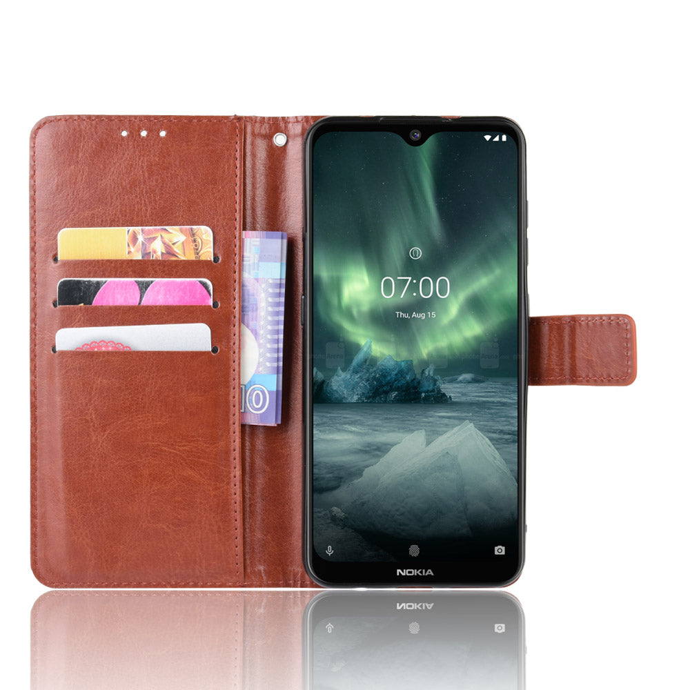 Crazy Horse Texture Wallet Leather Case Cover with Strap for Nokia 6.2 / 7.2