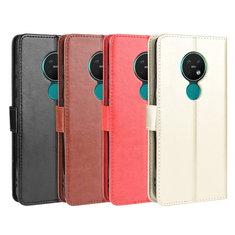 Crazy Horse Texture Wallet Leather Case Cover with Strap for Nokia 6.2 / 7.2