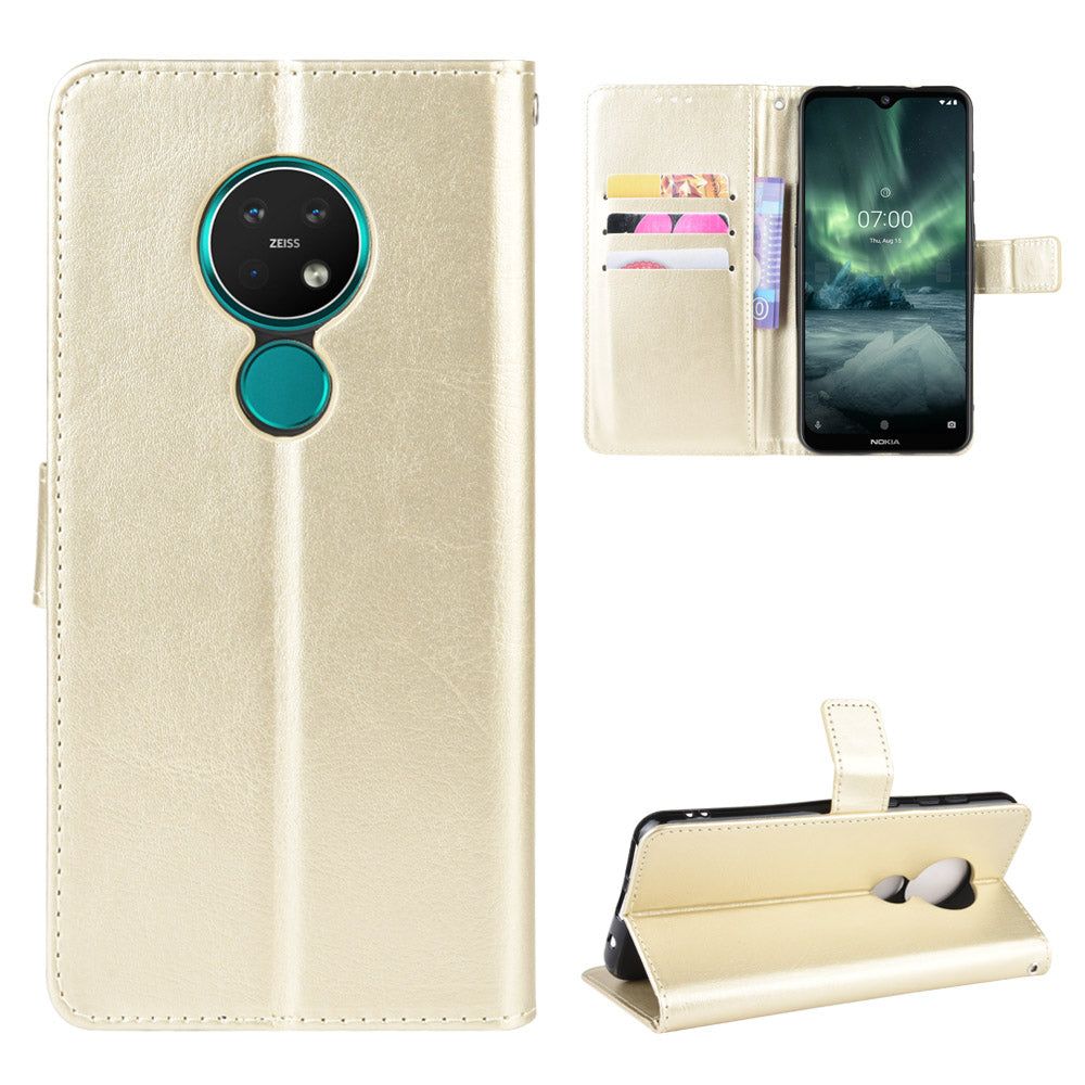 Crazy Horse Texture Wallet Leather Case Cover with Strap for Nokia 6.2 / 7.2