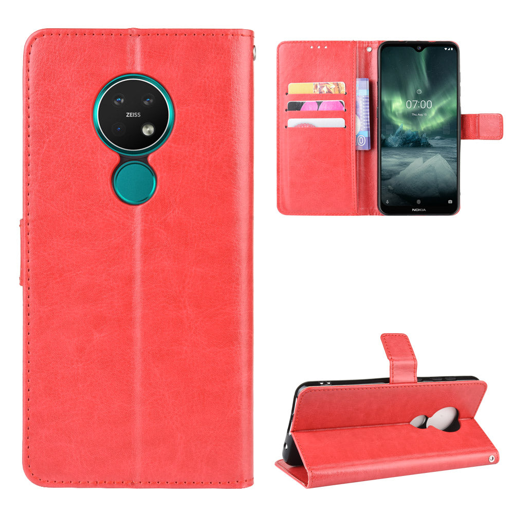 Crazy Horse Texture Wallet Leather Case Cover with Strap for Nokia 6.2 / 7.2