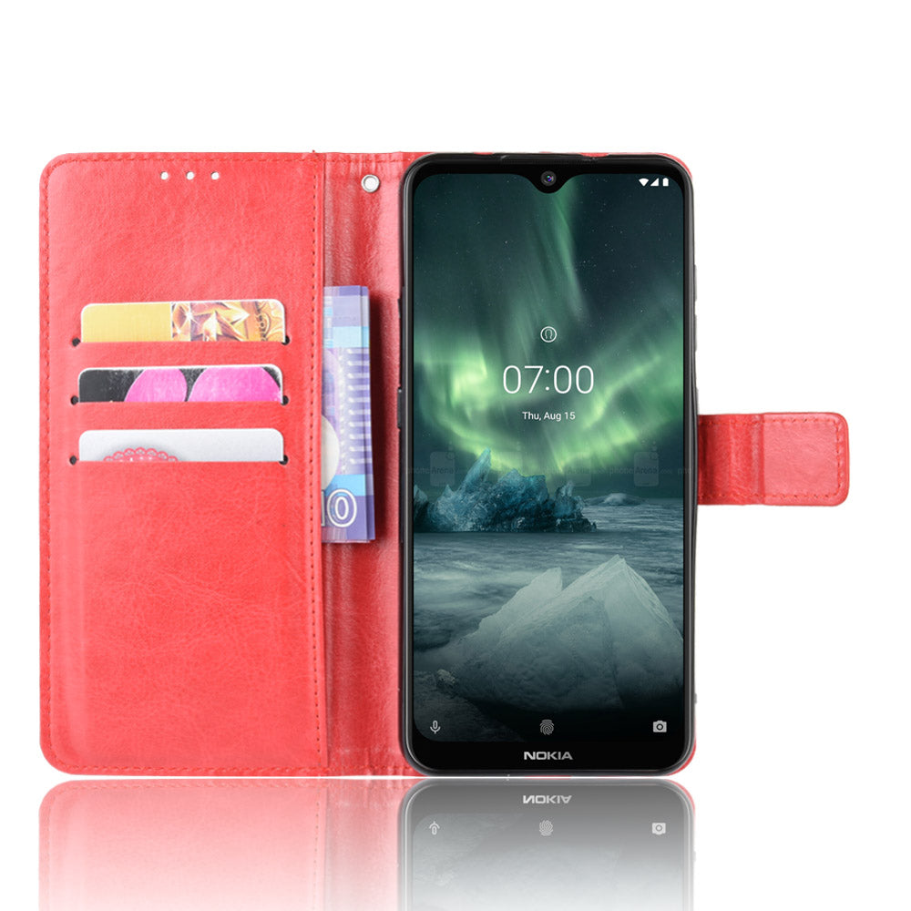 Crazy Horse Texture Wallet Leather Case Cover with Strap for Nokia 6.2 / 7.2