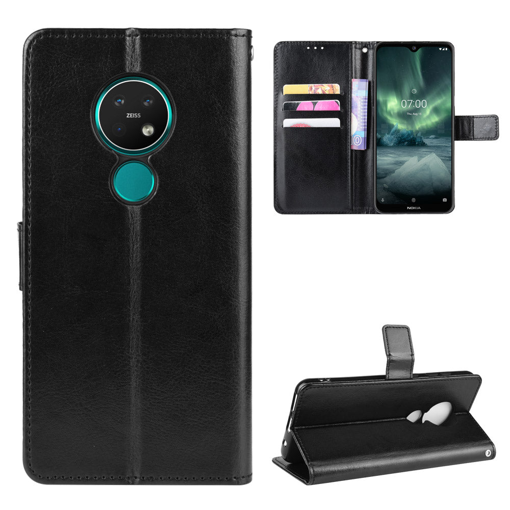 Crazy Horse Texture Wallet Leather Case Cover with Strap for Nokia 6.2 / 7.2
