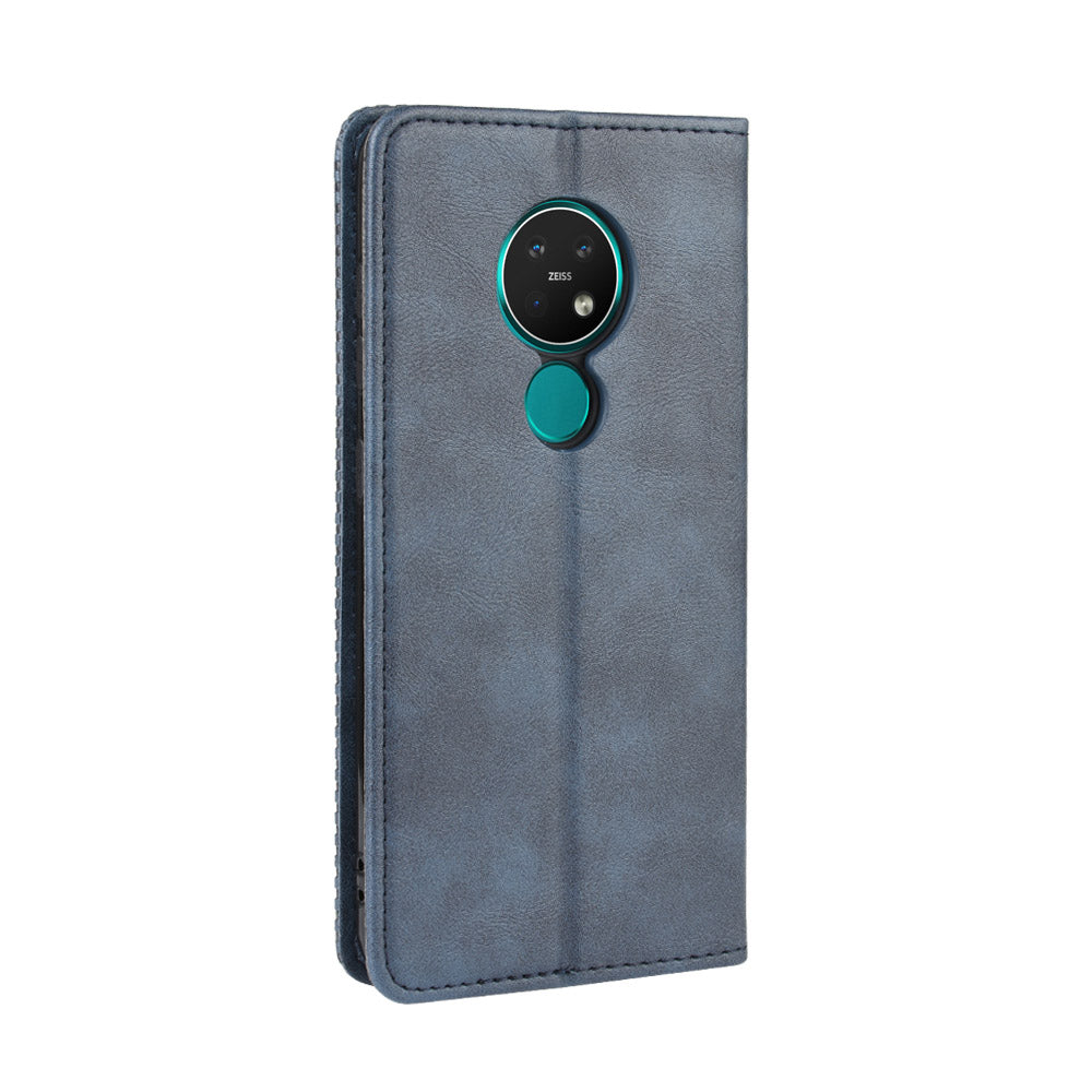 Auto-absorbed Retro Style Wallet Stand Flip Leather Case for Nokia 6.2 / 7.2