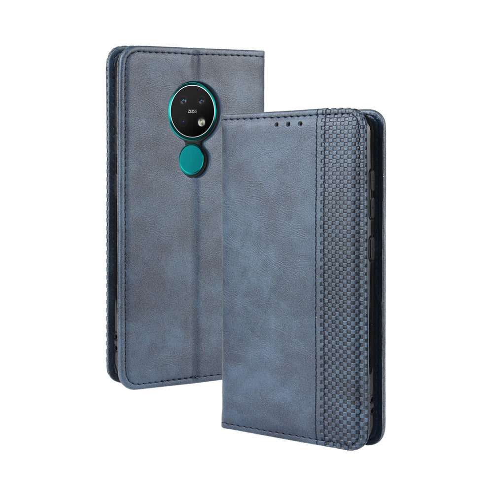 Auto-absorbed Retro Style Wallet Stand Flip Leather Case for Nokia 6.2 / 7.2