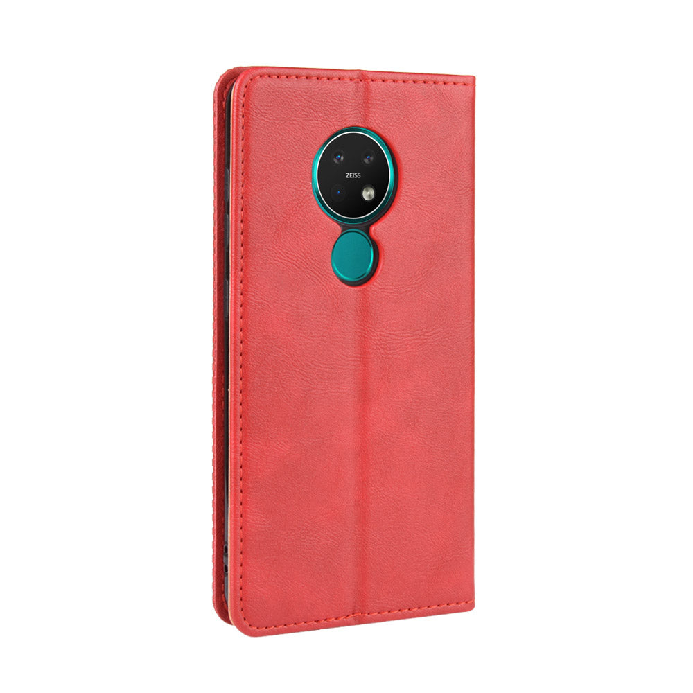 Auto-absorbed Retro Style Wallet Stand Flip Leather Case for Nokia 6.2 / 7.2