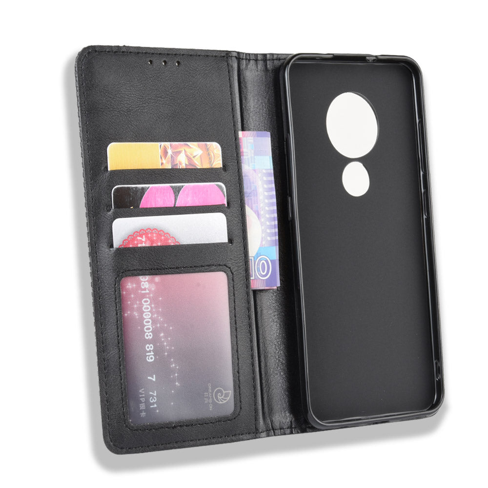 Auto-absorbed Retro Style Wallet Stand Flip Leather Case for Nokia 6.2 / 7.2
