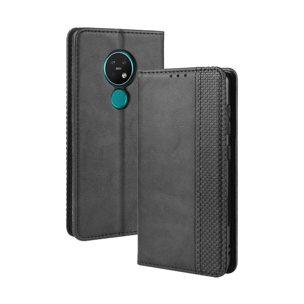 Auto-absorbed Retro Style Wallet Stand Flip Leather Case for Nokia 6.2 / 7.2