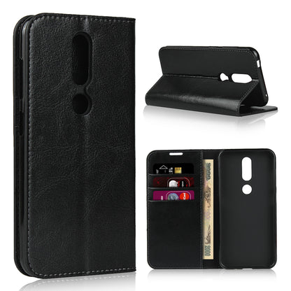 Crazy Horse Skin Wallet Stand Genuine Leather Case Shell for Nokia 4.2 (2019)
