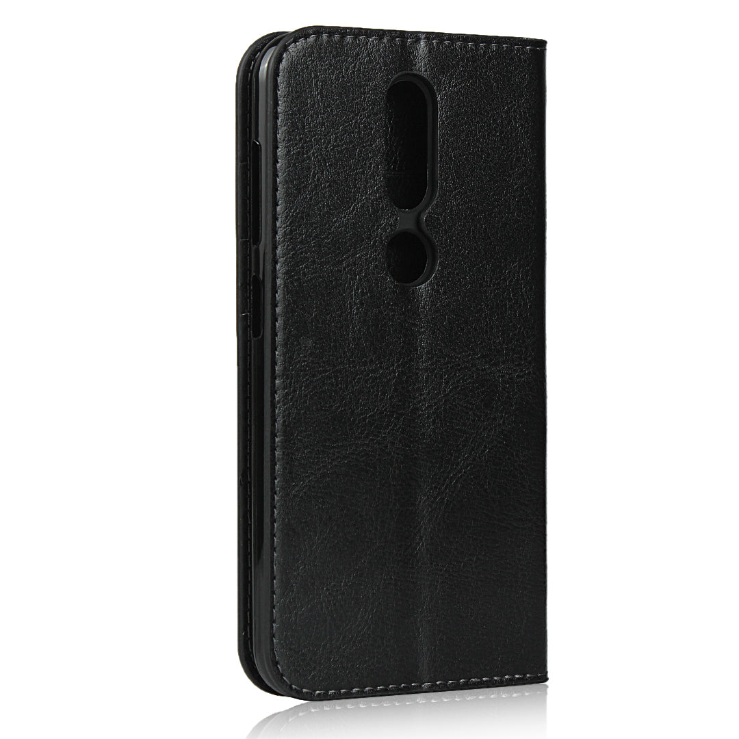 Crazy Horse Skin Wallet Stand Genuine Leather Case Shell for Nokia 4.2 (2019)
