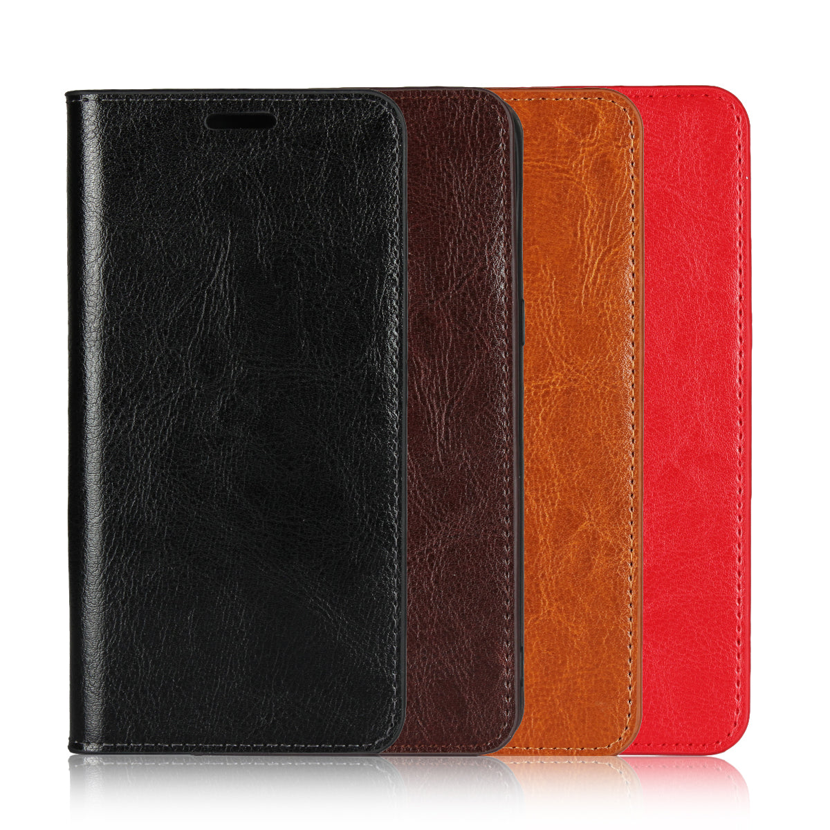Crazy Horse Skin Wallet Stand Genuine Leather Case Shell for Nokia 4.2 (2019)